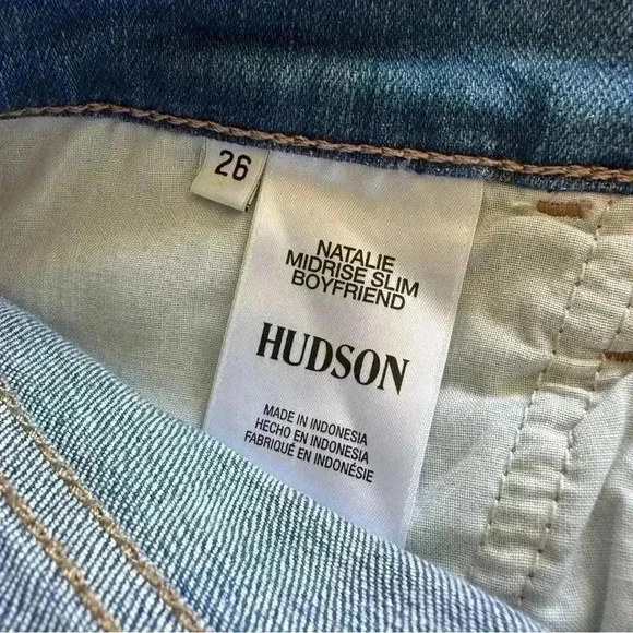 Hudson Natalie Midrise Slim Boyfriend Jeans Sz 26 - Picture 11 of 13